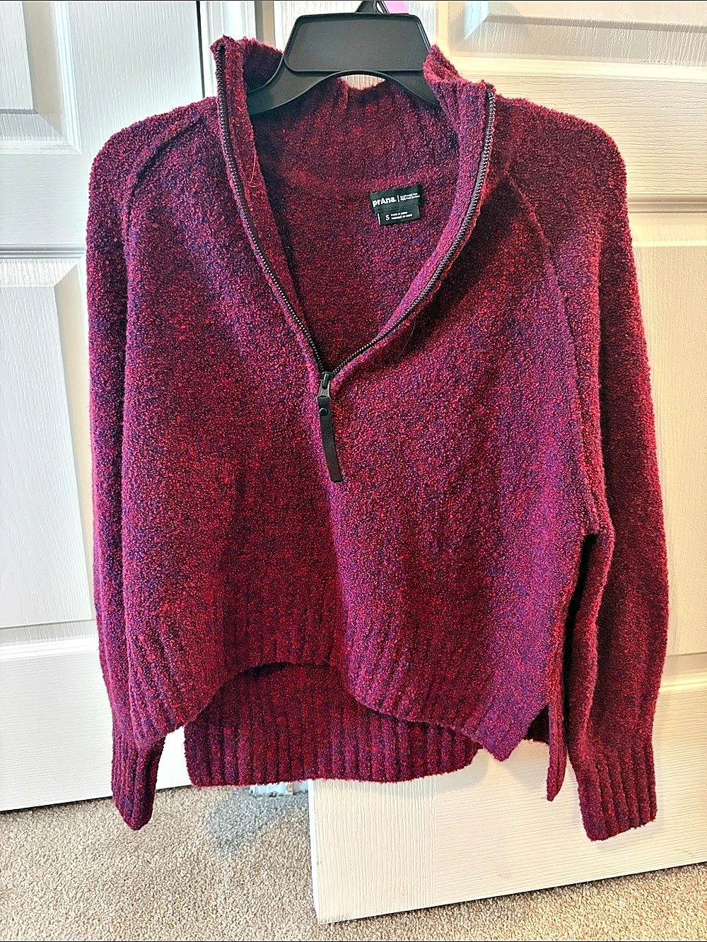 prAna Blazing Star Sweater Women'Small Cowl Neck Mulberry in size Small